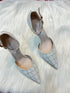 Rhinestone Decor Point Toe Heel